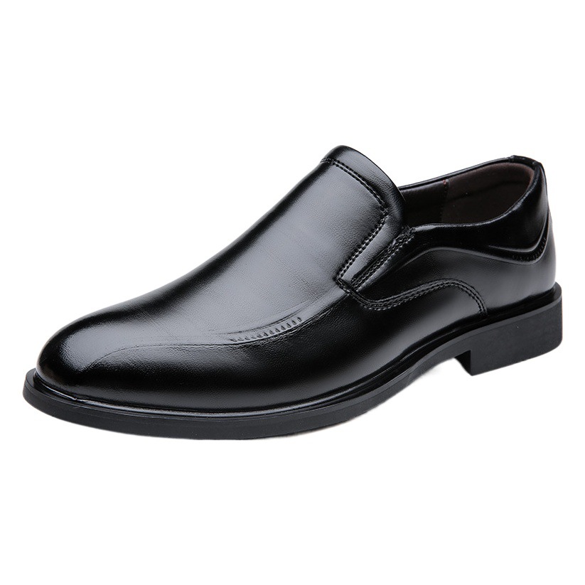 6002 men's shoes business leather shoes formal casual shoes spring low-top slip-on British gentleman cowhide surface Four Seasons single shoes