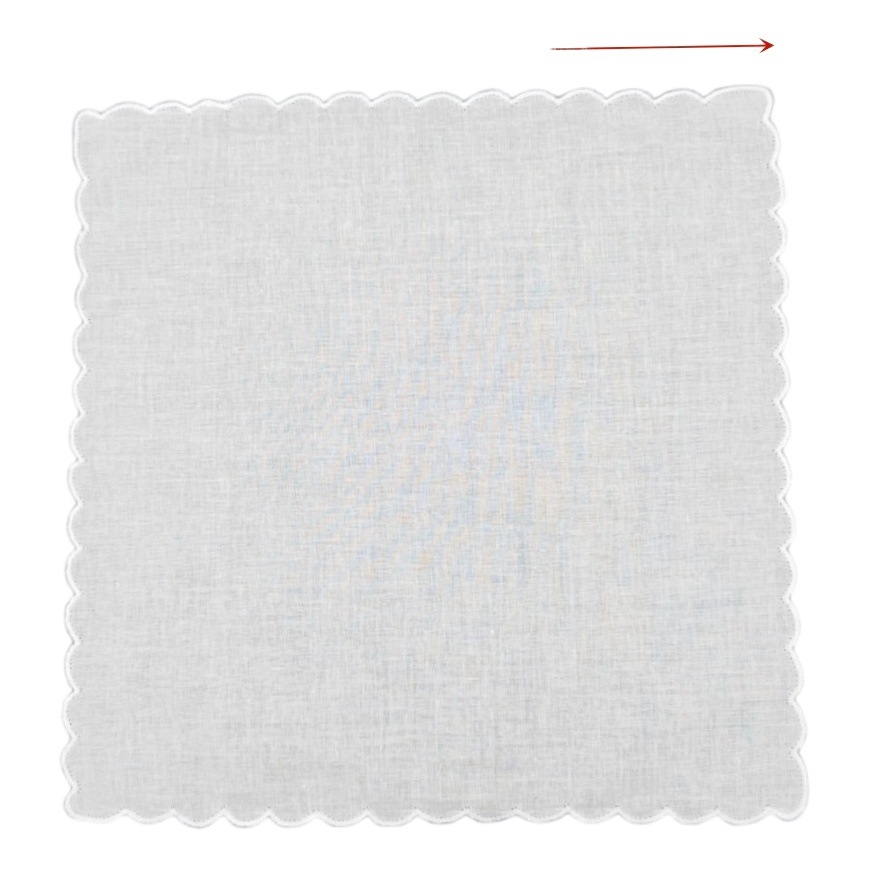 Wedding Season DIY Pure Cotton Pure White Crescent Moon Happiness Handkerchief Cross-Border Hot Selling Thin Gift Handmade Embroider Printing