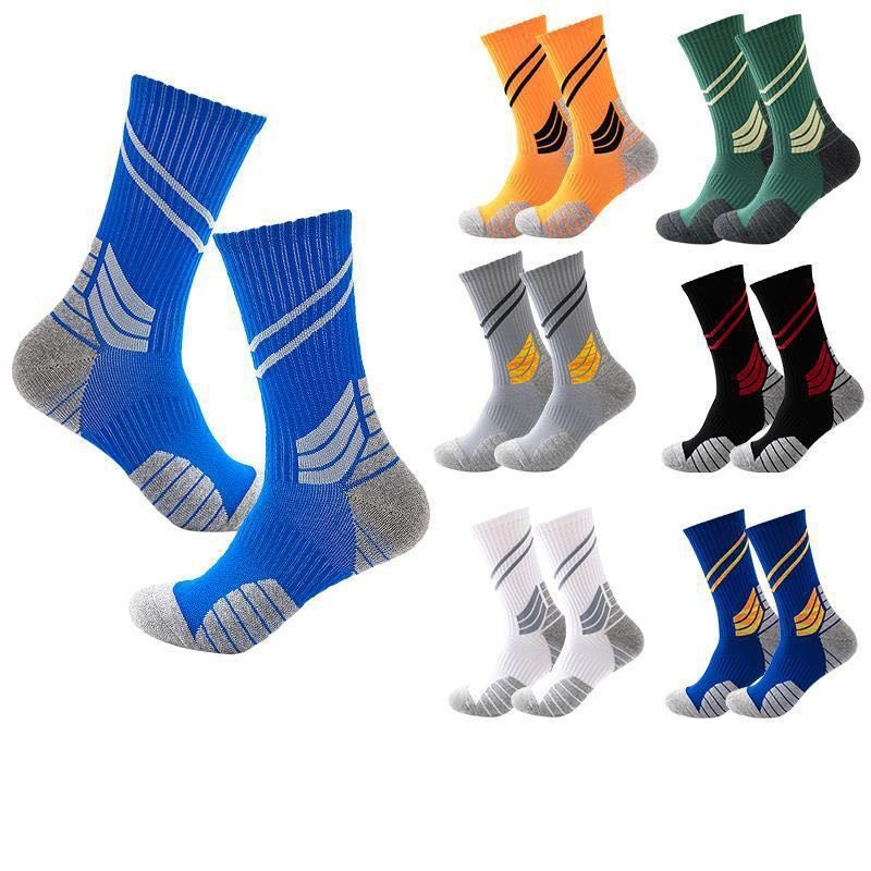 Wholesale long tube sports men's socks spring and autumn winter men's basketball sports socks towel bottom shock absorption outdoor socks