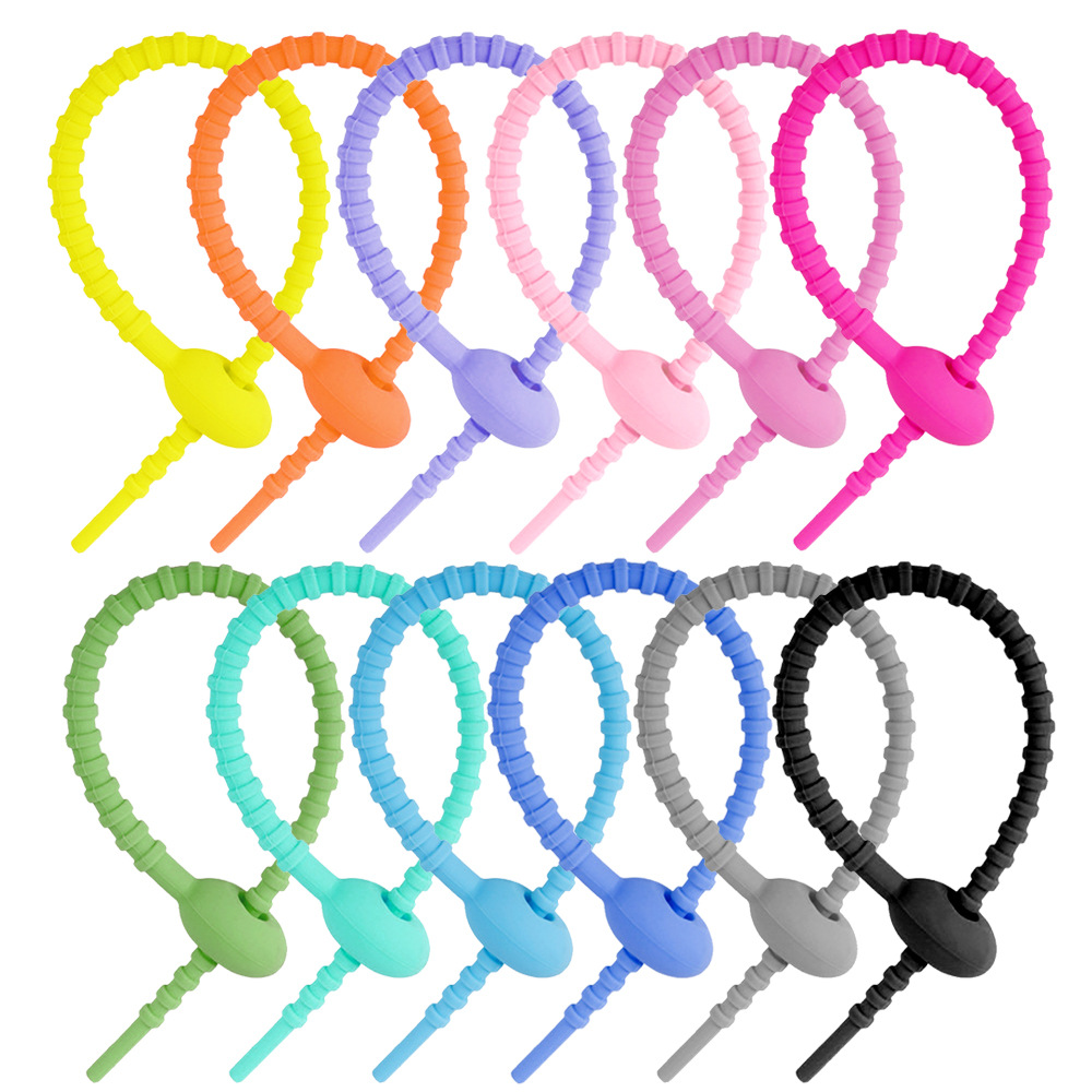 Picture of Color silicone ribbon key chain DIY clothing bag jewelry key chain lanyard data cable storage Winder
