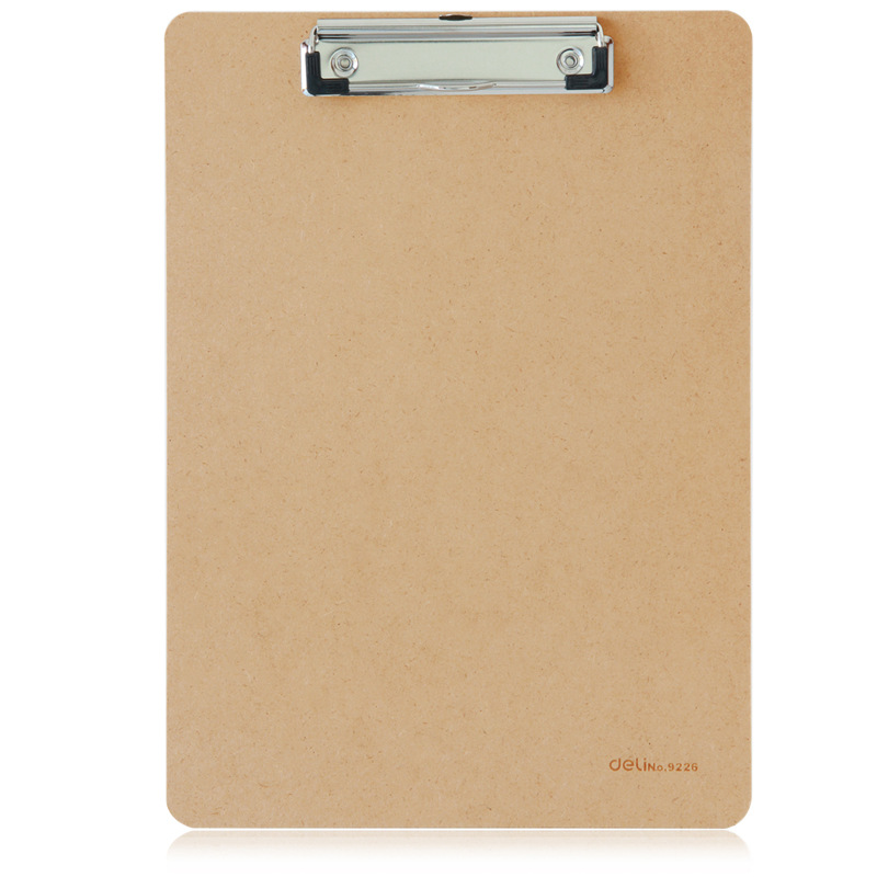 Picture of Deli 9226A4 wood board clip writing board clip reading rack student warehouse pad menu clip meeting folder