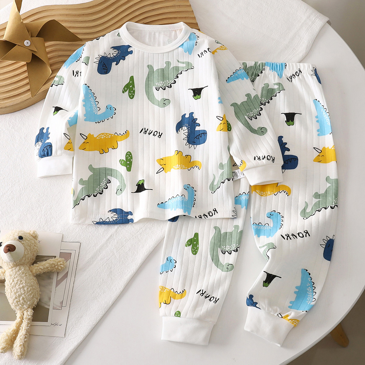 Picture of Children's Cotton Underwear Set, New Autumn Style, Baby Boys' Loungewear, Girls' Pajamas, Autumn Clothes and Pants, Children's Clothing