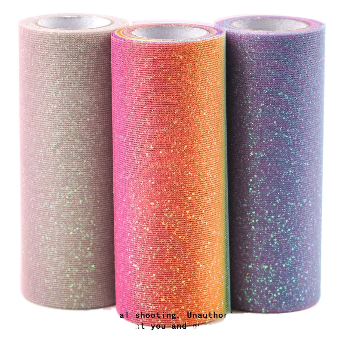 ABK10Y Glitter Rainbow Gauze Roll American Gauze Roll Photo Background Table Skirt TULLE Children's Hair Accessories Laser