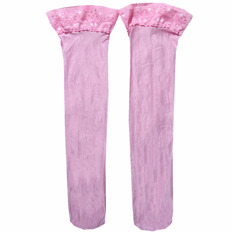Picture of 70D Sheer Stockings Sexy Lingerie Women's Silicone Non-Slip Long Stockings Black Silk Lace Butt-Lifting Shaping