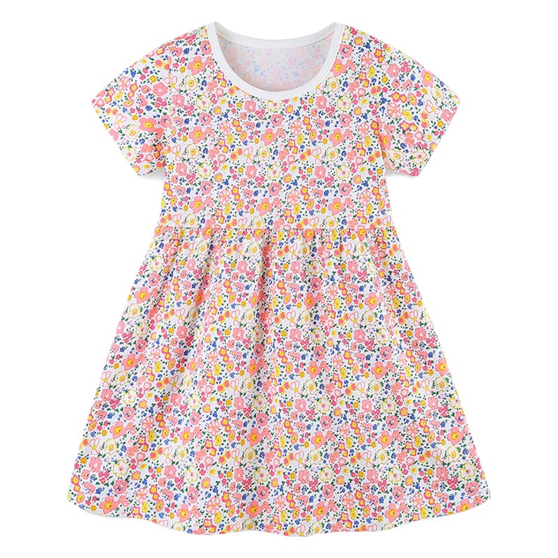 Cross-border Source Girls dress European and American Style Fashion Girls Floral Princess Dress Summer New Children's Dress