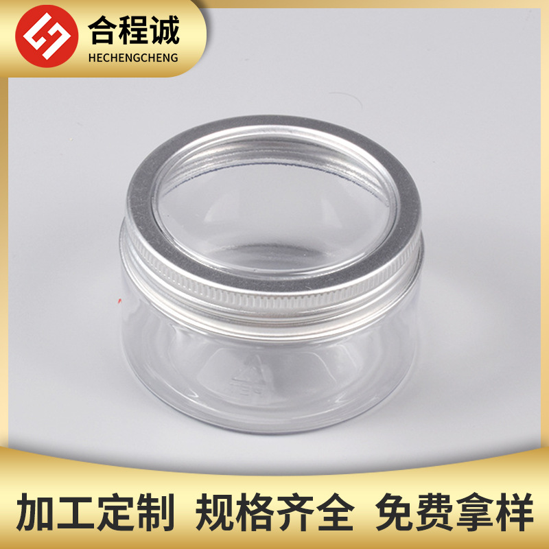 Window Box Aluminum Can Transparent Wide Mouth Plastic Bottle Multi-Specification Scented Tea Tea Jewelry Storage Can Gift Manufacturer Wholesale