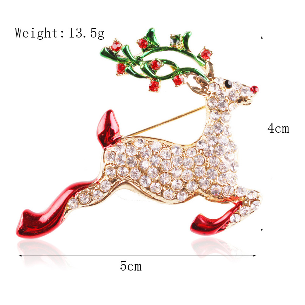 Picture of Lanhao European and American New Fashion Christmas Brooch Christmas Tree Shoes Elk Wreath Snowflake Bell Pin Women