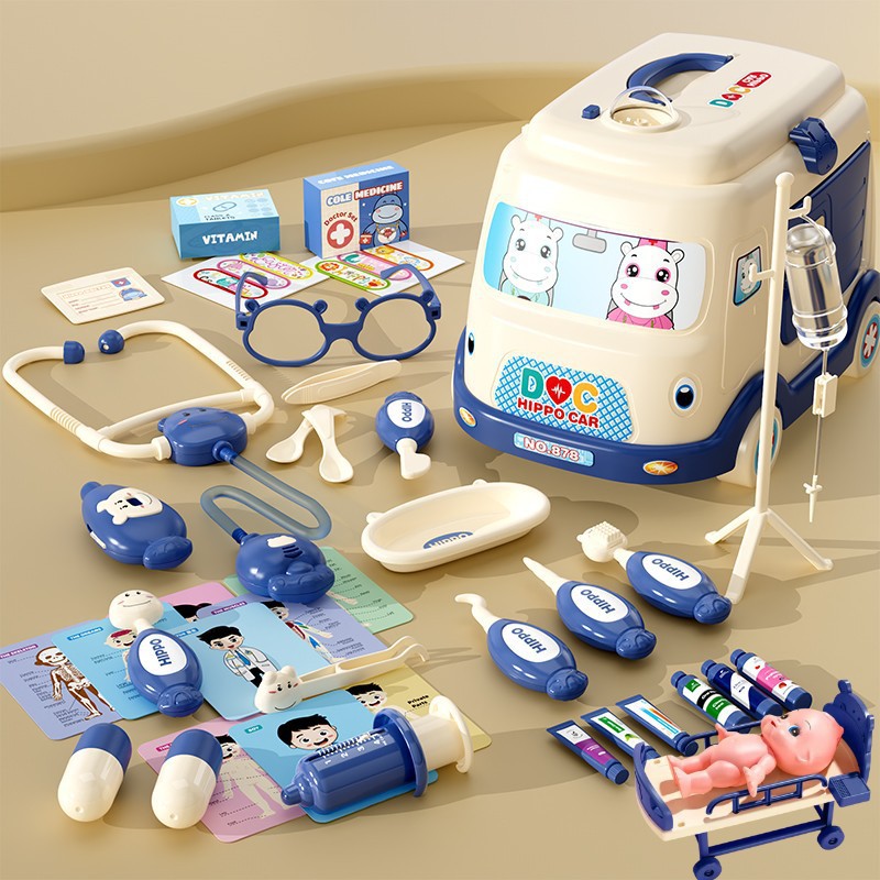 Picture of Children play small doctor toy suit boys and girls simulation play house injection medical kit to see a doctor baby gift