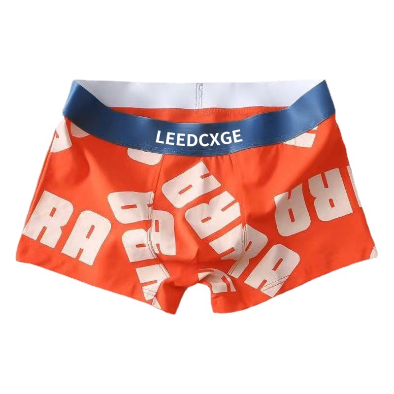 New Men's Underwear Ice Silk Youth Fashion Letter Contrast Color Bacteriostatic Breathable Underwear Boys Boxers Sports