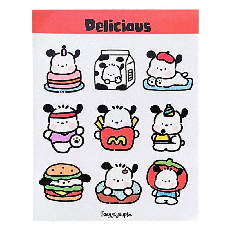 Original New Gourmet Papa Dog Series Stickers ins Style Decorative Hand Account Stickers Sealing Stickers Cute Expression Stickers