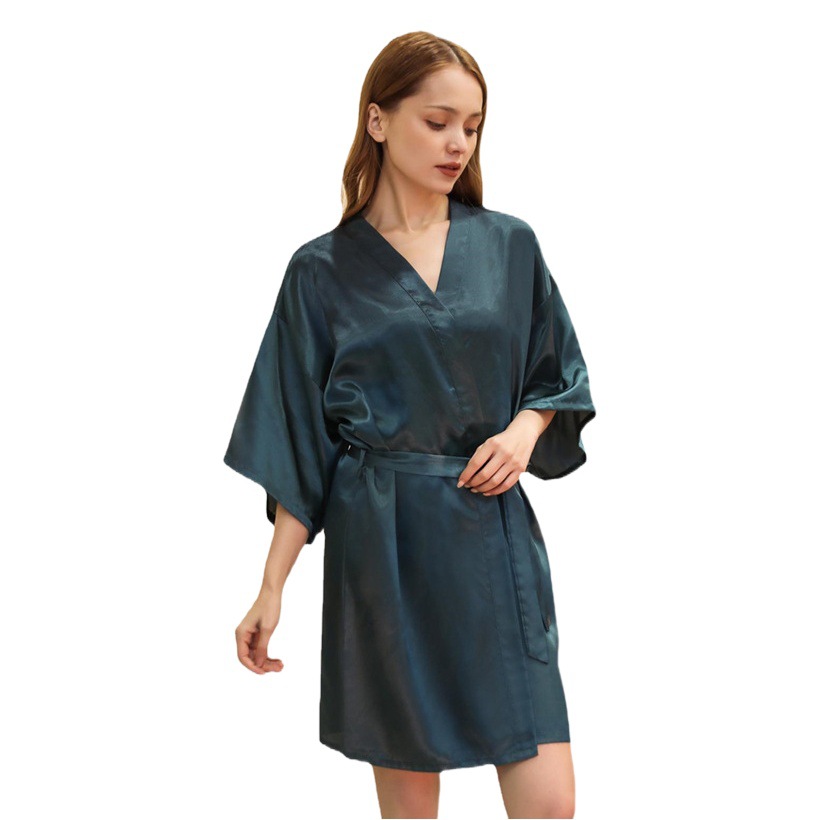 Amazon Wedding Sisters Best Friend Silk Thin Cardigan Nightgown Bridesmaid Bridesmaid Dressing Robe Plaid