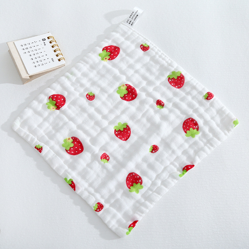 Picture of Cotton small square six-layer high density gauze towel newborn baby saliva towel baby wash face towel wholesale