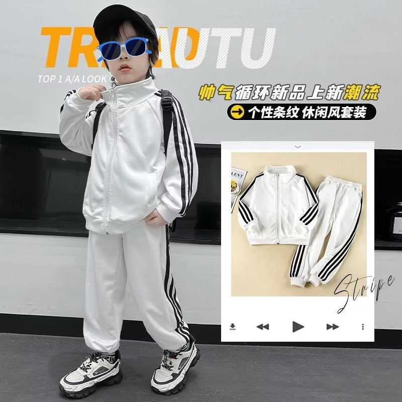 Picture of Children's suit Spring and Autumn Sports Leisure Boys and Girls Children's Sports Three-Pole suit Baby Handsome Two-Piece Fashionable Set