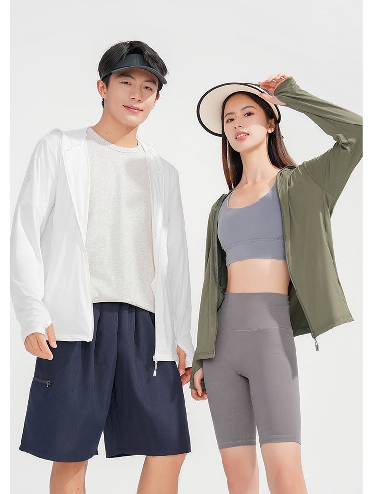 New Ice Silk Sun Protection Clothing for Women, Anti-Uv, Removable Large Brim Skin Clothing, Men's Outdoor Sports Fishing Clothing