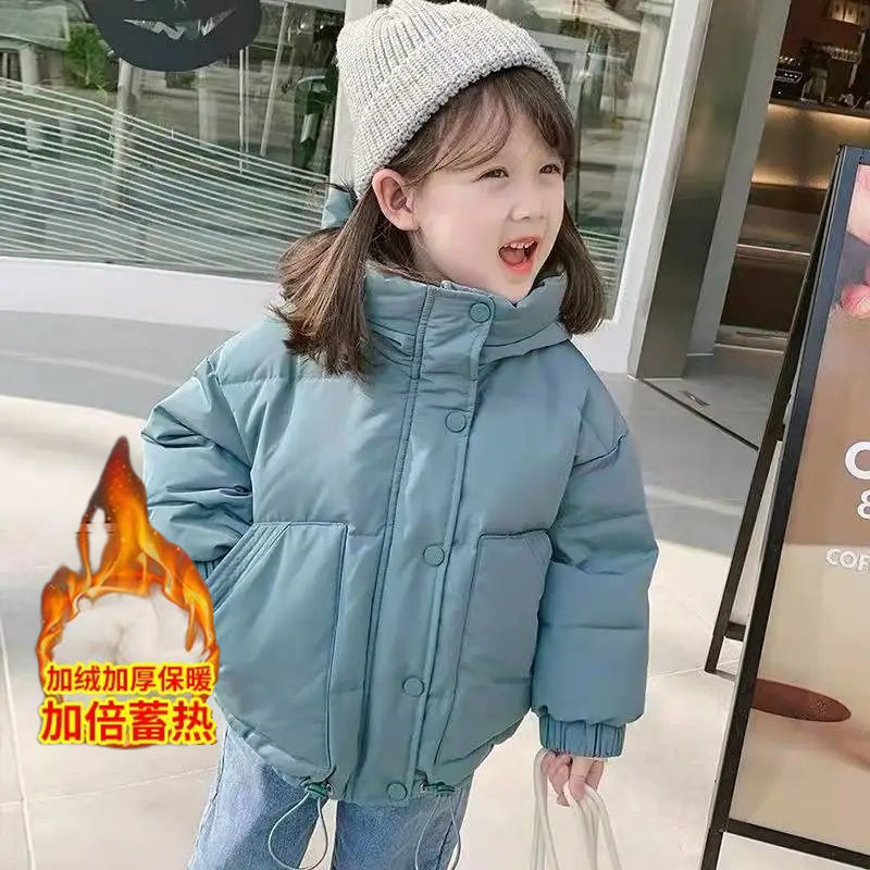 Picture of Girls' Cotton-padded Clothes Autumn and Winter Clothes New Style Girls Children's Fashionable Cotton-padded Coat Children's Bread Clothes Short Cotton-padded Coat Coat Trendy