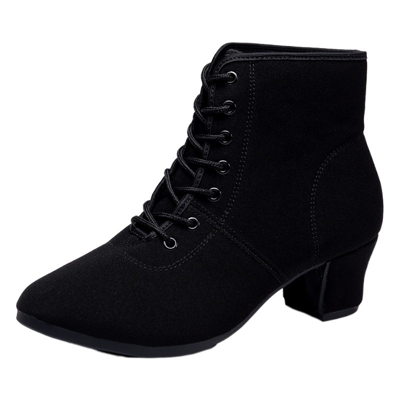 Square Dance Shoes Women's Latin Mid-high Heel High-top Middle-aged and Elderly Soft-soled Supper Dance Shoes Jitterba Casual Dance