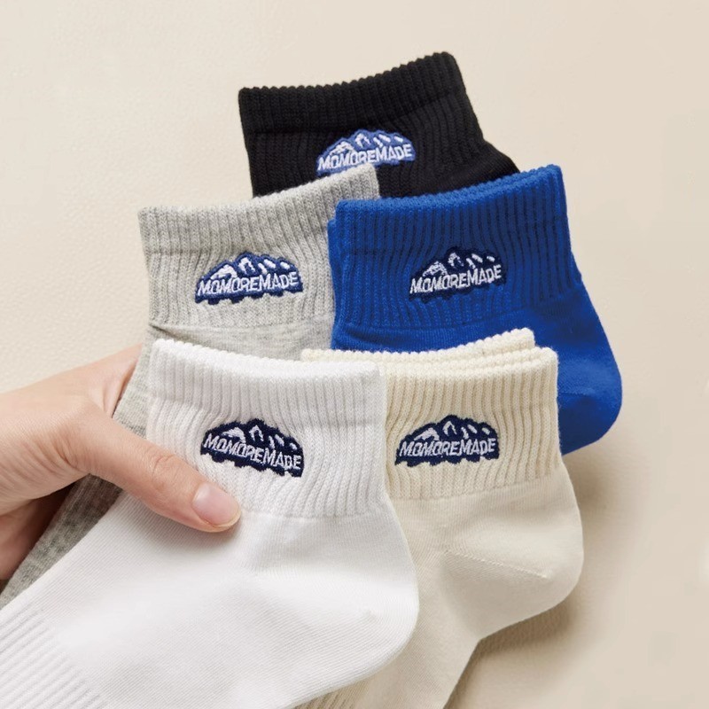 Zhuji men's socks short socks men's summer thin deodorant sweat-absorbent sports boys white summer mid-calf socks tide socks