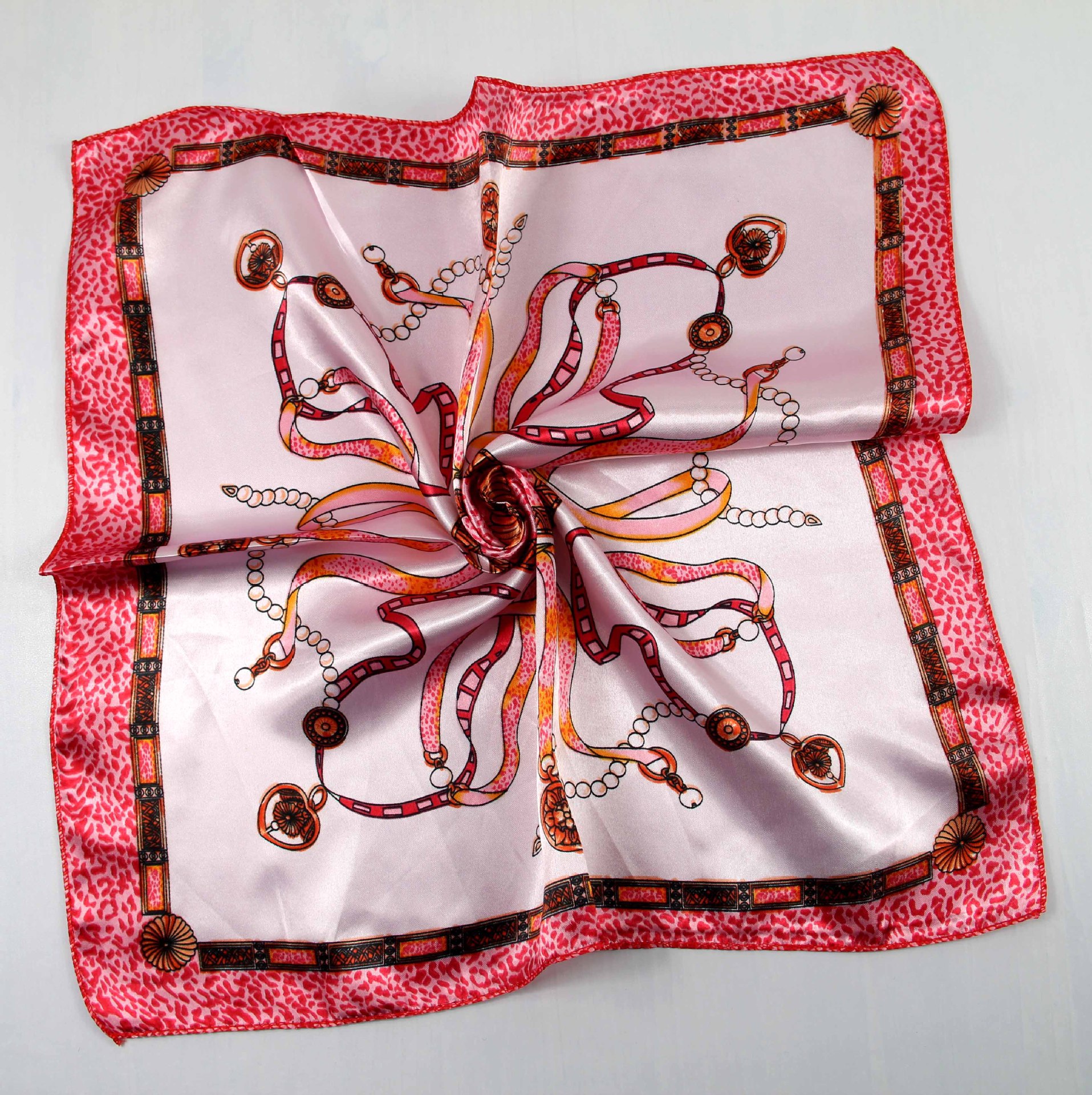 Picture of Korean Style New Autumn and Winter Small Silk Scarf Women's Imitation Silk Versatile Professional Small Square Scarf Manufacturer Wholesale Hangzhou Silk Scarf