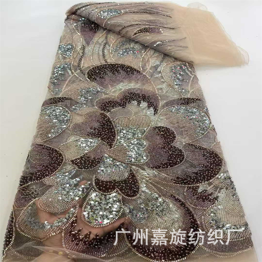 Africa Middle Dongfeng DIY Embroidery Perspective Dress Evening Mesh Embroidered Fabric bridal lace fabric
