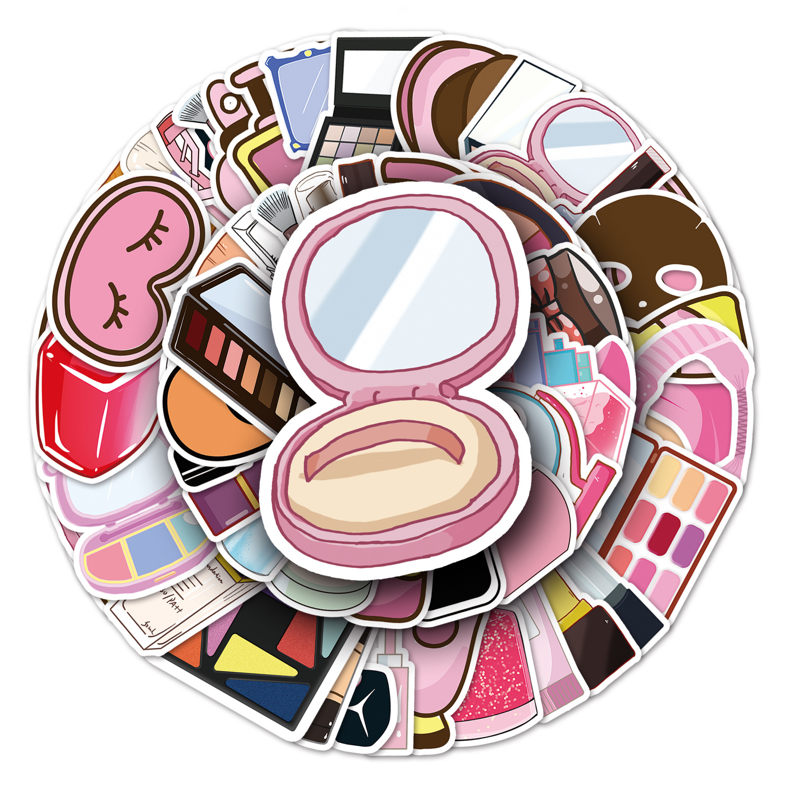 Picture of 51 small girl cosmetics cartoon decoration personalized creative luggage laptop car waterproof stickers
