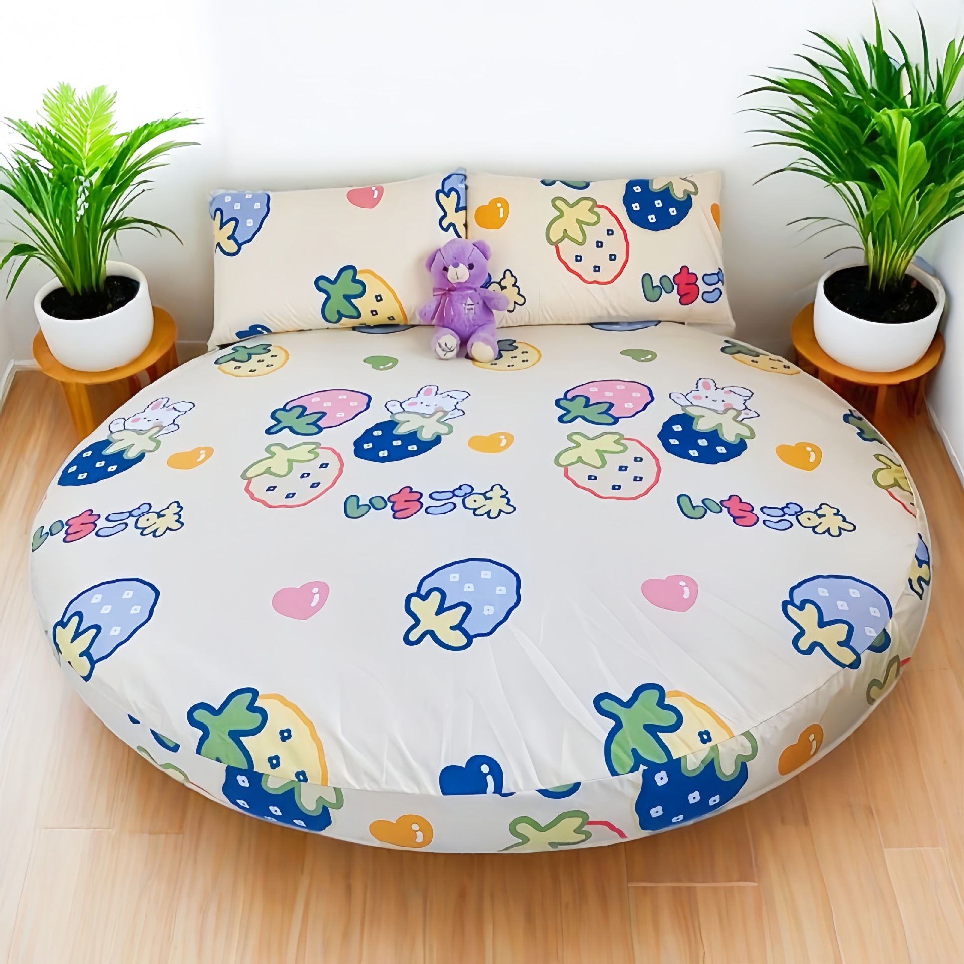 Picture of Cross-border Amazon Shrimp Hotel Round Waterproof Round Bed Cover Four-piece Bed Cover Simmons Mattress Cover Dust-proof