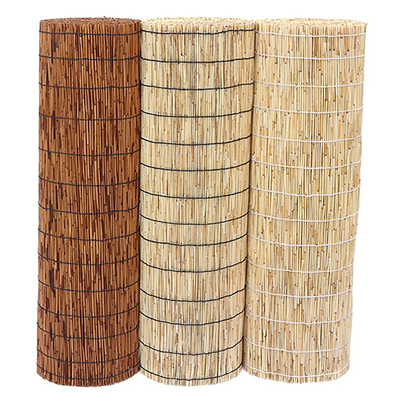 Reed Curtain Retro Zen Partition Sunshade Bamboo Curtain Roller Curtain Straw Curtain Reed Mat Wall Ceiling Decoration Large Roll
