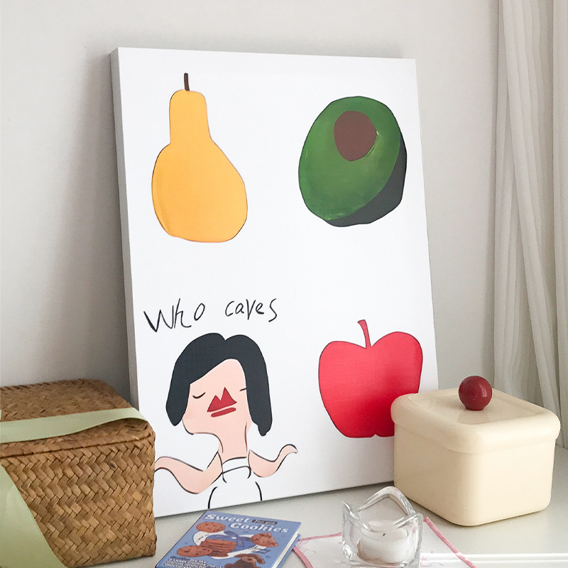 Ins Style Decorative Painting Restaurant Living Room Niche Art Hanging Painting Trend Abstract Cartoon Fruit Mural Bedroom Bedside