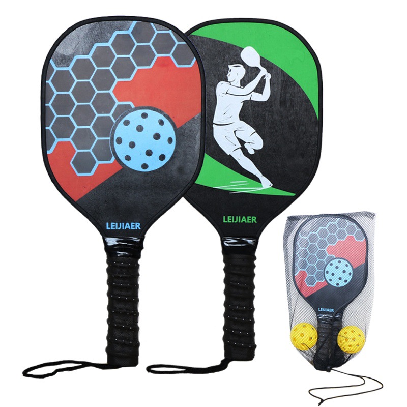 High-grade imitation carbon wooden pick racket multicolor optional pick ball set Pickleball paddle factory