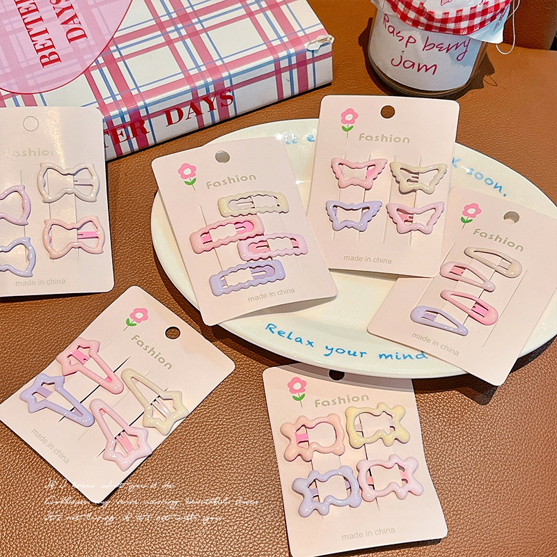 Cute Star Small Hairpin Women's 2024 New Side Bangs Clip Broken Hairpin bb Clip Love Hairpin Clip Headwear