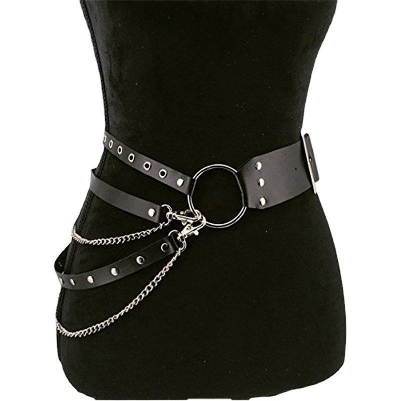 Stylish PU Leather Body Bound Strap Butterfly Fashion Star Strap Strap Personality Single Circle Belt Wholesale