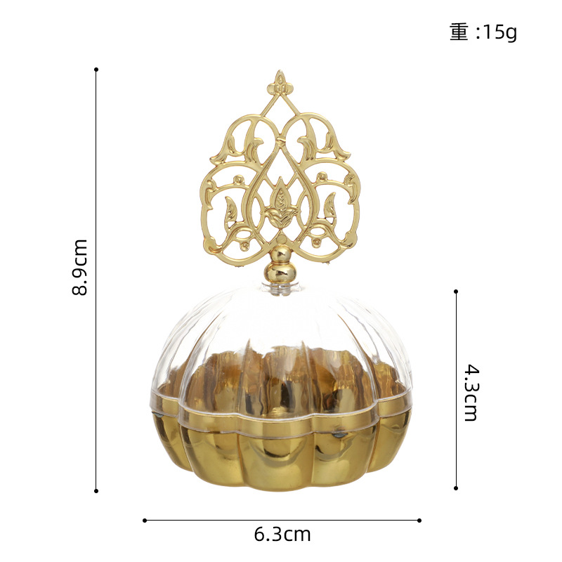Picture of Golden censer shaped candy box pumpkin shaped plastic box candy party creative packaging box American plastic snack cup