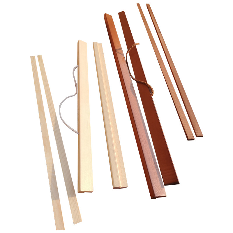 Picture of Large Pressure Clause Solid Wood Hanging Scroll Wooden Strip Painting Pole Wooden Poster Stand Hanging Painting Scroll Painting Clip Oil Canvas Picture Frame