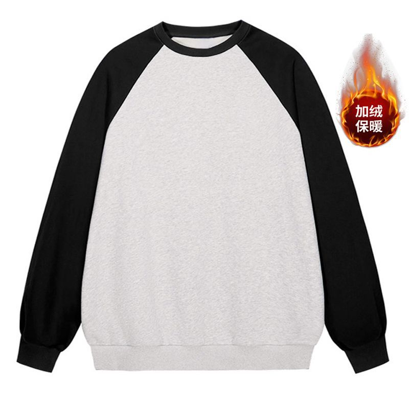 Picture of Full matte imitation cotton cotton raglan sleeve sweatshirt women's custom pattern logo cultural shirt glossy plate foreign trade wholesale customization
