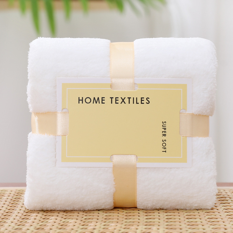 Picture of Wedding gift coral fleece absorbent towel 35*75 tie card wine red joy square towel hand gift