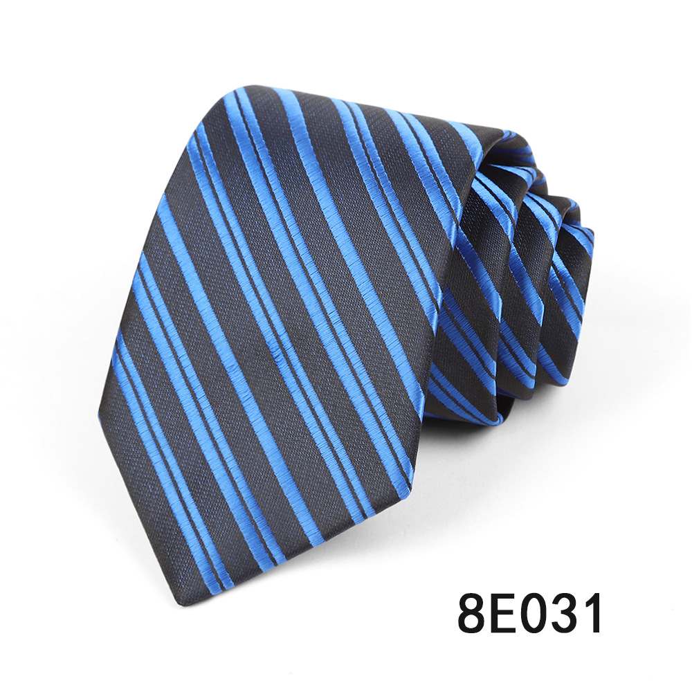 Picture of Men's Tie Business Casual Stripesd Tie 8cm Polyester Jacquard Embroider Print Tie Wholesale Formal Wear