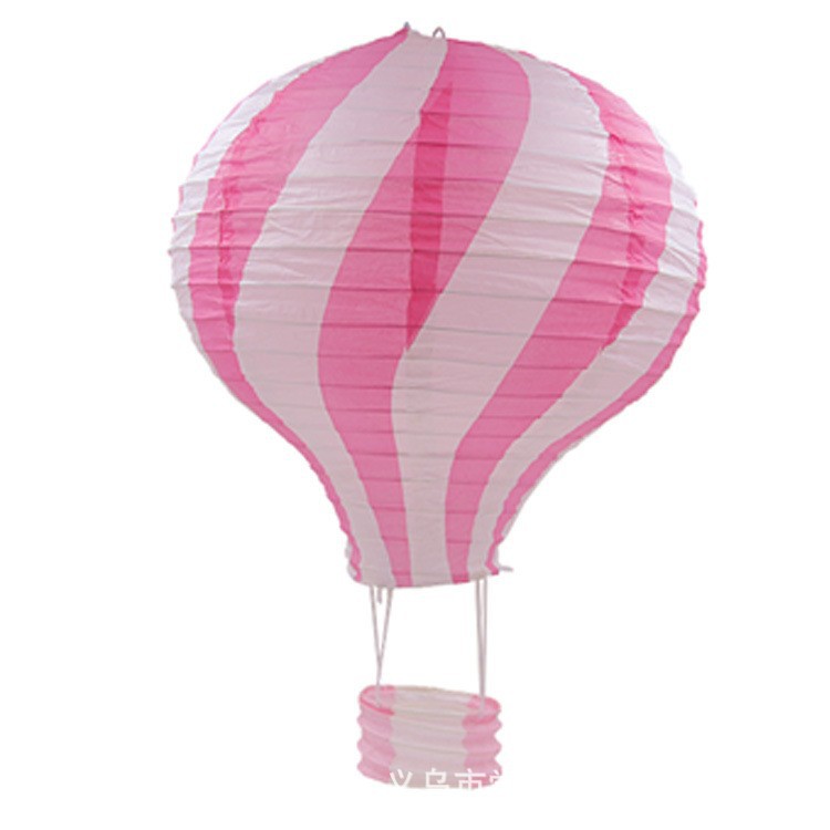 Picture of 2020 new manufacturers wholesale hot air balloon paper lantern two-color stitching rainbow export wedding paper lantern decoration