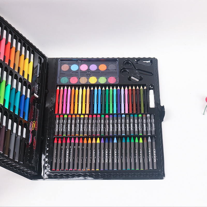 Picture of 150 brush set children's painting stationery art painting stick tools watercolor pen crayon pencil graffiti gift box
