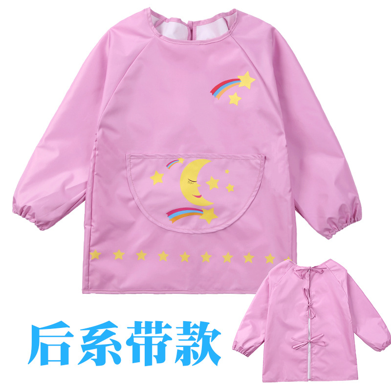 Picture of Cross-border supply of children playing sand clothing anti-dress baby eating clothes cartoon cover baby Four Seasons waterproof blouse painting
