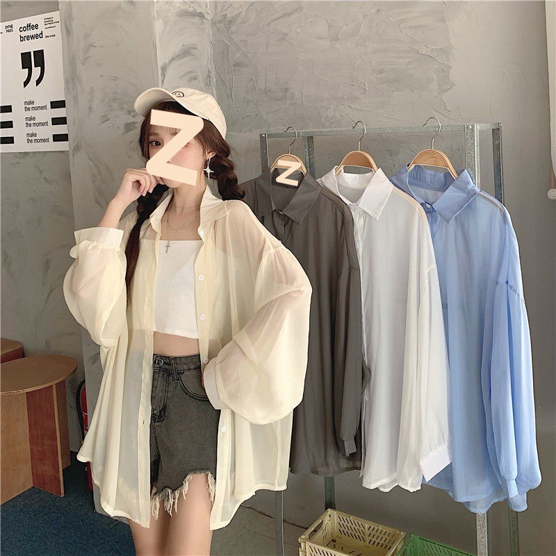 Sunscreen Clothing Women's Outer Wear Cardigan Thin Jacket 24 Years Summer plus size New Chiffon Shirt Korean Style Elegant Loose