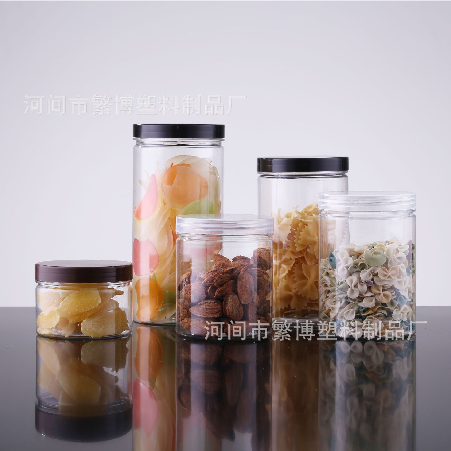 Spot transparent 85*200PET plastic tank storage tank packing tank sealing drum 1100ml plastic bucket