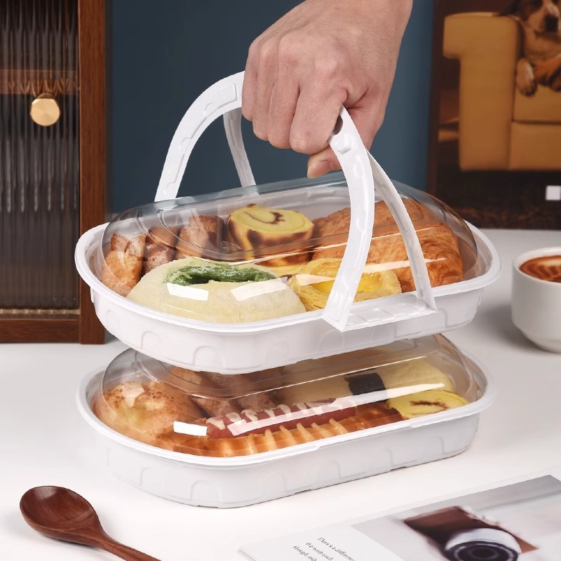[Whole Piece] Portable picnic box ins gift box dessert cake spring outing camping lunch blister baking packing box