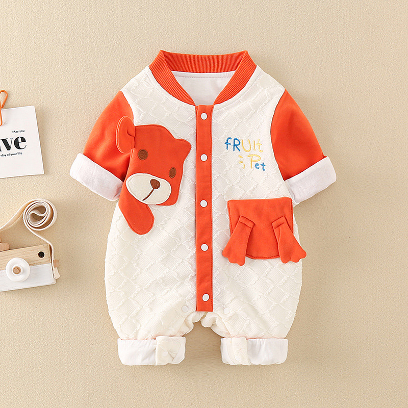New Starting Point Clothing Baby Spring Clothes Long Sleeve Baby Full Moon Jumpsuit Newborn Spring and Autumn Climbing Clothes
