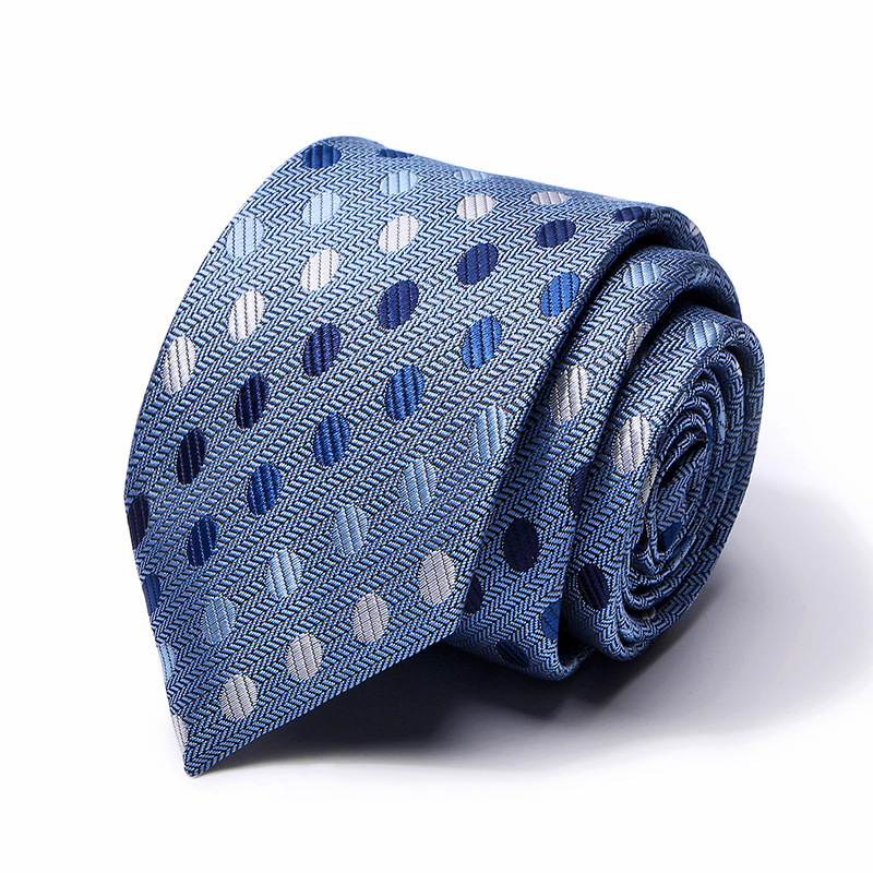 Picture of Tie spot tie polyester silk tie manufacturer 8cm business men's formal wear wedding studio tie