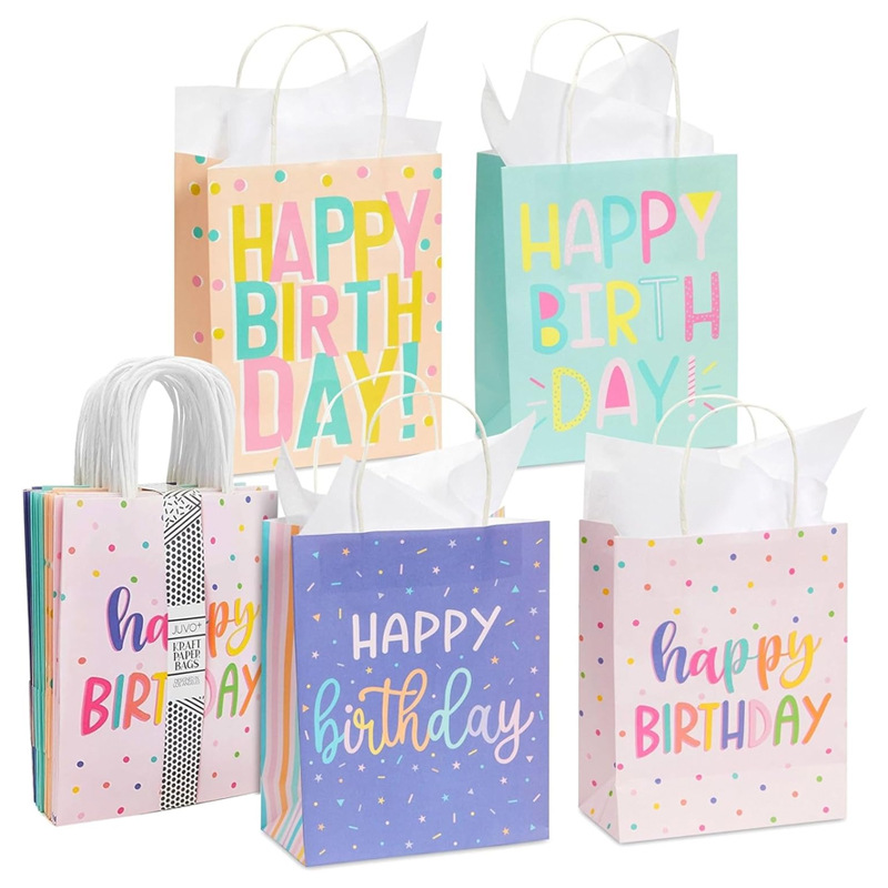 Amazon happy birthday theme gift paper bag thickened clothing portable gift packaging clothing gift gift bag