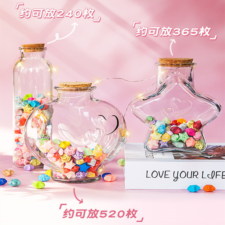 Picture of Star Origami Strips Colorfulful Wishing Five-Star Lucky Star Art Kidsren's Birthday Foldableing Handmade Gifts Summer Vacation Colored Paper