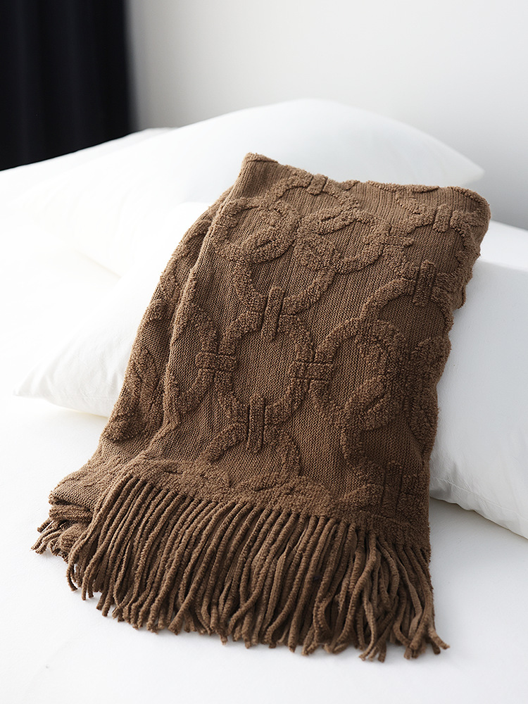 Picture of Nordic Style Knitted Bed Tilt Blanket Soft Fabric Bed Flag Bed Tilt Sofa Decorative Cover Blanket Factory in stock Cross Border