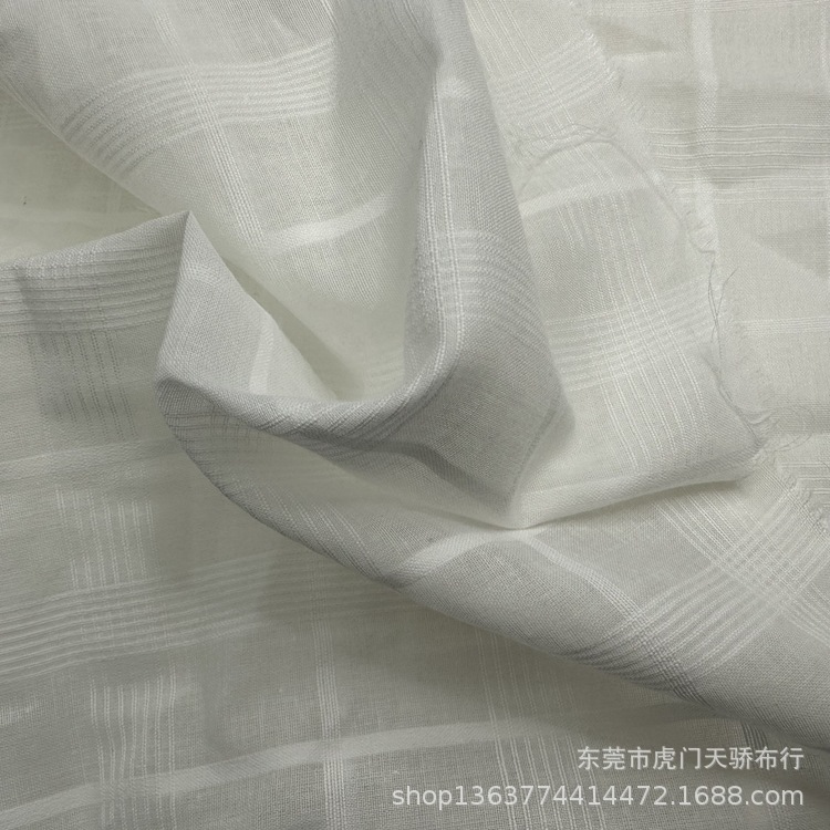 In stock supply woven cotton New Plaid jacquard cloth 135g gauze Plaid jacquard shirt dress material