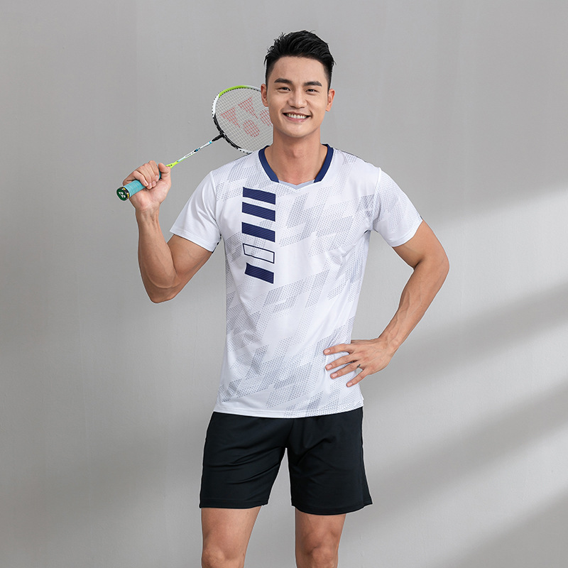 Picture of New Badminton Suit Women's Sports Quick-drying Breathable Short-sleeved Pants Men's Competition Suit Table Tennis Suit Customized