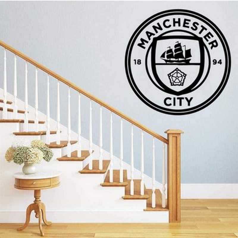 MANCHESTER CITY round MANCHESTER CITY logo pattern creative carved wall sticker