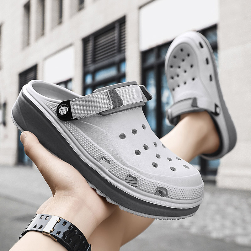 A generation of hair hole shoes men's summer new outdoor thick-soled slippers non-slip casual beach shoes plus size wading shoes